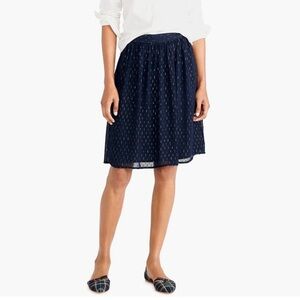 J. Crew Gold Thread Navy A-Line Skirt with Subtle Pattern NWT Size 6